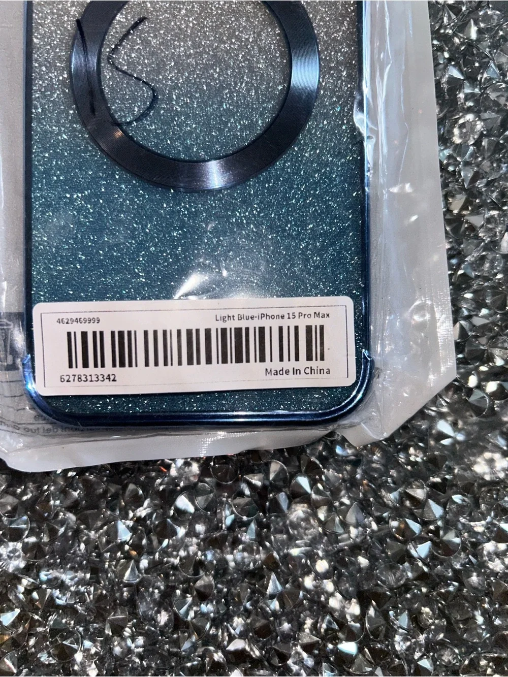iPhone 15 pro max Glitter Gradient MagSafe Compatible Phone Case - Blue Silver